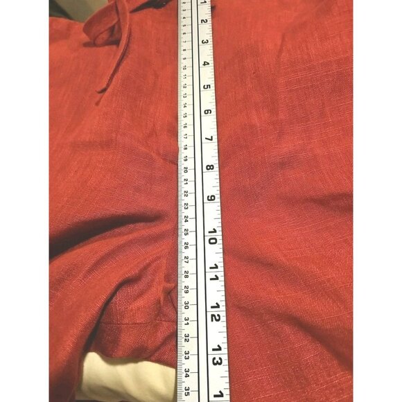 Francesca Mammoliti Red Brick Wide Leg Linen Drawstring Pants Women Sz 14 - Picture 9 of 12